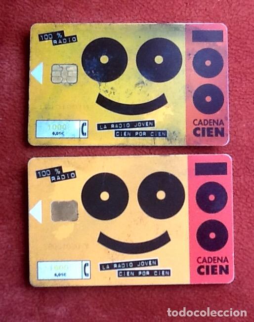 Cartes T&eacute;l&eacute;phoniques de collection: 2 TARJETAS TELEFONICAS. CADENA 100. PESETAS-EUROS. EL ENVIO ESTA INCLUIDO.