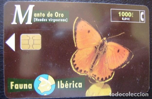 Sammlung von Telefonkarten: B 80 MARIPOSA MANTO DE ORO - USADA 1&ordf; CALDAD - A 342