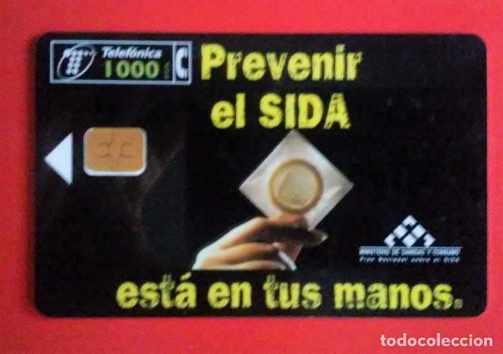 Sammlung von Telefonkarten: 1 TARJETA TELEF&Oacute;NICA ESPA&Ntilde;A. PREVENIR EL SIDA. TIRADA 853.000. A&Ntilde;O 1998