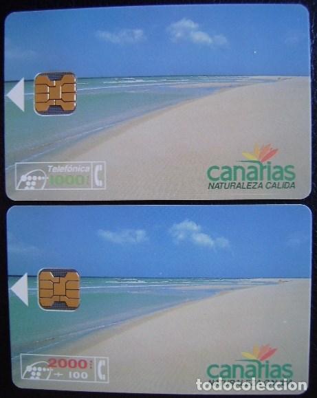 Tarjetas telef&oacute;nicas de colecci&oacute;n: CANARIAS SERIE 1000 Y 2000 PTS - CP 35/36 - USADA 1&ordf; CALIDAD - A 411