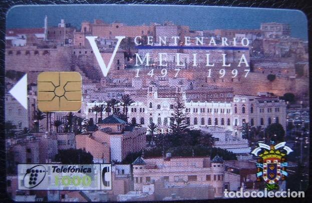 Tarjetas telef&oacute;nicas de colecci&oacute;n: V CENTENARIO DE MELILLA CHIP GD 4 - CP 109 - USADA 1&ordf; CALIDAD  - A 463