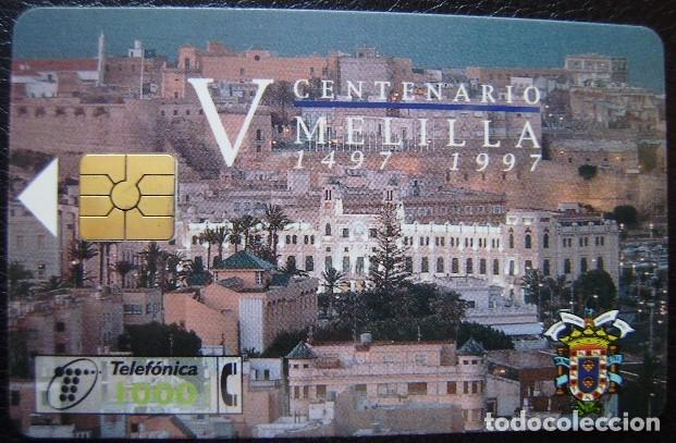 Tarjetas telef&oacute;nicas de colecci&oacute;n: V CENT. DE MELILLA CHIP F 4 CP 109/A - USADA 1&ordf; CALIDAD  - A 465