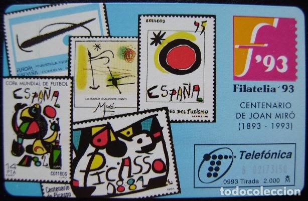 Tarjetas telef&oacute;nicas de colecci&oacute;n: FILATELIA 93 - TIRADA 2.000 - P 26 - USADA 1&ordf; CALIDAD - A513