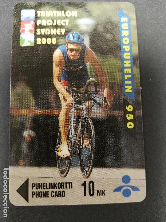 Tarjetas telef&oacute;nicas de colecci&oacute;n: DEPORTES. CICLISMO. TRIATHLON. SYDNEY 2000. FINLANDIA TARJETA PRIVADA