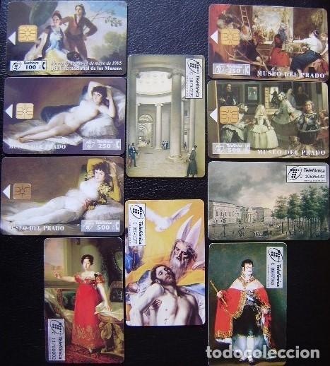 Sammlung von Telefonkarten: MUSEO DEL PRADO - SERIE COMPLETA 10 TARJETAS - USADAS 1&ordf; CALIDAD  - A549