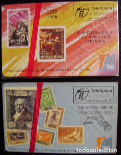 Sammlung von Telefonkarten: FILATELIA 96 SERIE 2 TARJETAS - P 229/30 - USADAS 1&ordf; CALIDAD - A589