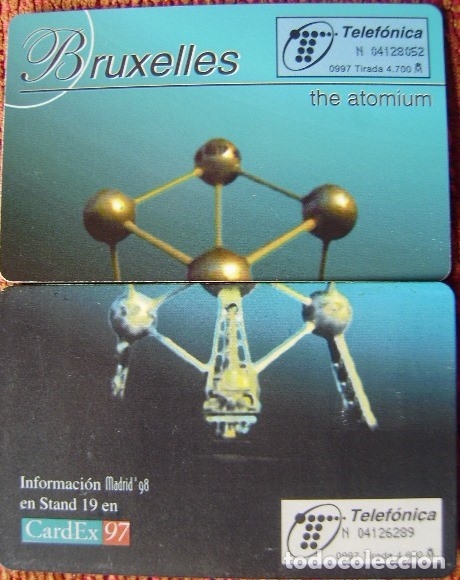 Sammlung von Telefonkarten: MADRID 97 - PUZLE DE LAS 2 TARJETAS P 283/84 - USADA 1&ordf; CALIDAD - A610