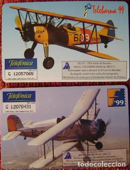 Tarjetas telef&oacute;nicas de colecci&oacute;n: LOTE 2 TARJETAS AVIONES - P 406 - P 411 USADAS 1&ordf; CALIDAD - A644