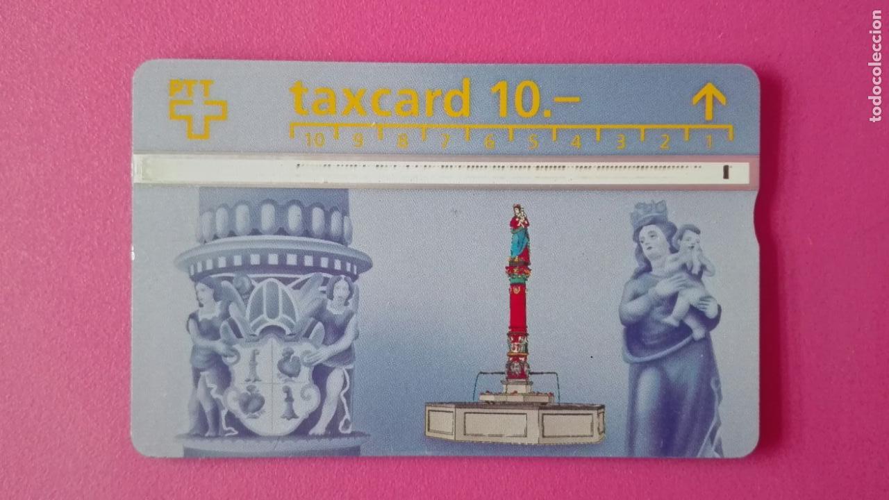 Tarjetas telef&oacute;nicas de colecci&oacute;n: TARJETA TELEFONICA SUIZA PTT TELECOM TAXCARD 10 FUENTE DE LA VIRGEN DELEMONT USADA