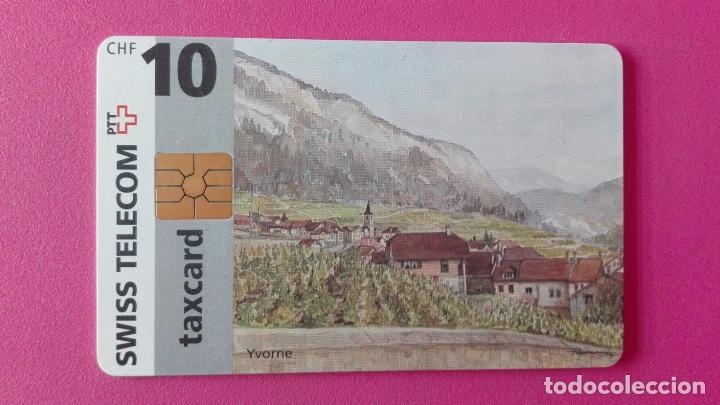 Tarjetas telef&oacute;nicas de colecci&oacute;n: TARJETA TELEFONICA SUIZA PTT SWISS TELECOM TAXCARD 10 FRANCOS YVORNE 1996 USADA