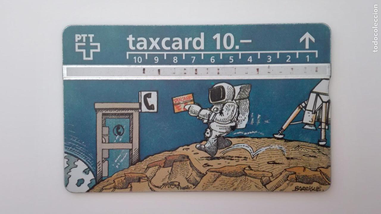 Tarjetas telef&oacute;nicas de colecci&oacute;n: TARJETA DE TELEFONOS TELEFONICA SUIZA PTT TELECOM TAXCARD 10 ASTRONAUTA CABINA USADA
