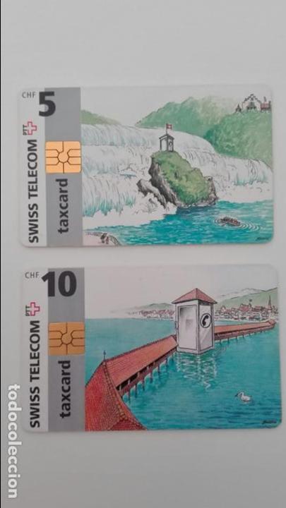 Tarjetas telef&oacute;nicas de colecci&oacute;n: LOTE 2 TARJETA TELEFONICA SUIZA PTT TELECOM TAXCARD 5 Y 10 CABINA 1998 1999 USADAS