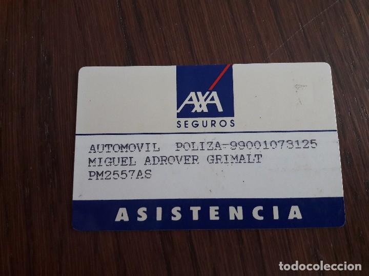 Collection telephone cards: tarjeta asistencia, axa seguros.