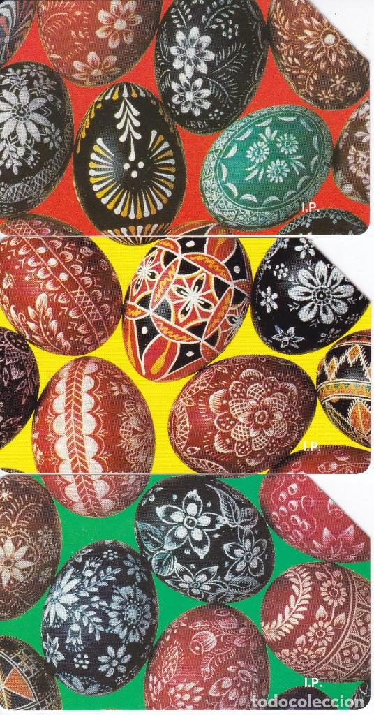 Collection telephone cards: PUZZLE DE 3 TARJETAS DE ITALIA DE HUEVOS DE PASCUA PINTADOS