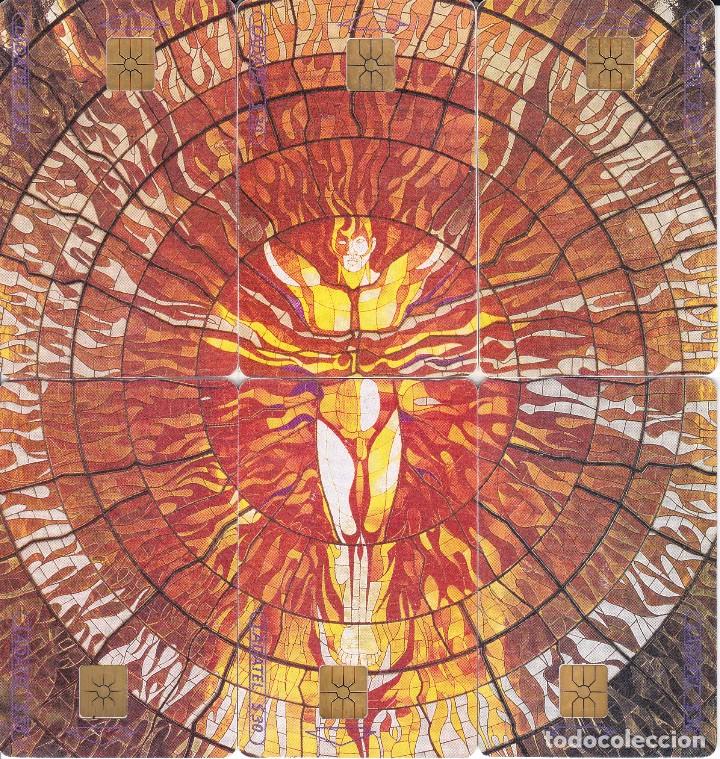 Collection telephone cards: PUZZLE DE 6 TARJETAS DE MEXICO DE VISION COSMOGONICA CHIP DORADO