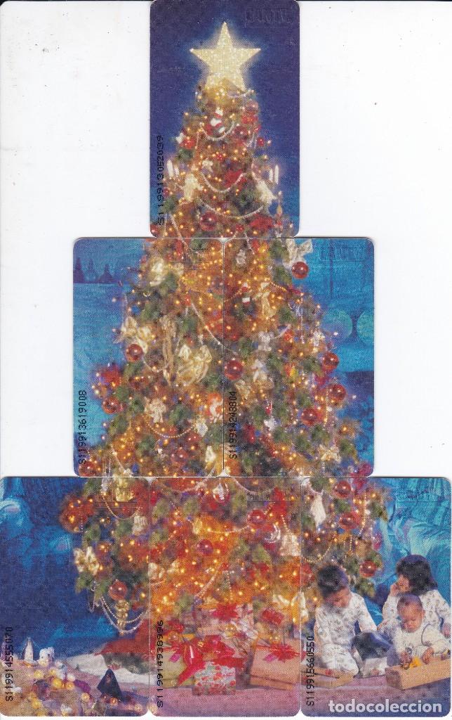 Collection telephone cards: PUZZLE DE 6 TARJETAS DE VENEZUELA DE UN ARBOL DE NAVIDAD (CHRISTMAS)