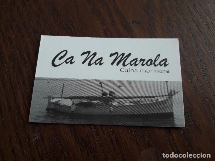 Collection telephone cards: tarjeta de visita restaurante ca na Marola, S'Estanyol de Migjorn. Mallorca.