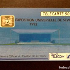 Tarjetas telefónicas de colección: TARJETA TELEFONICA,EXPOSICIÓN UNIVERSAL DE SEVILLA (50 UND) 1992 FRANCE TELECOM (06/92) DESCRIPCIÓN