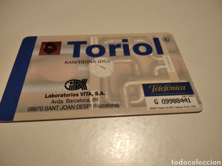Tarjetas telef&oacute;nicas de colecci&oacute;n: Tarjeta telef&oacute;nica TORIOL - Foto 2