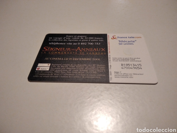 Tarjetas telef&oacute;nicas de colecci&oacute;n: El se&ntilde;or de los anillos - Foto 2