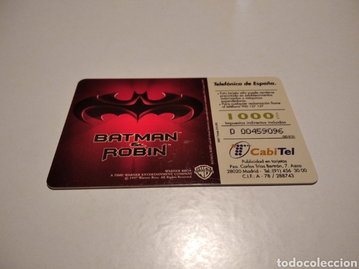 Tarjetas telef&oacute;nicas de colecci&oacute;n: Batman &Robin - Foto 2