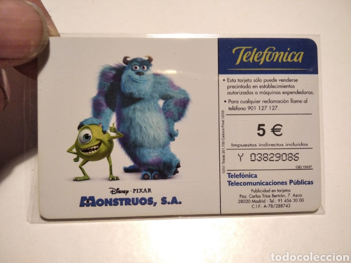 Tarjetas telef&oacute;nicas de colecci&oacute;n: Disney Pixar monstruos - Foto 2