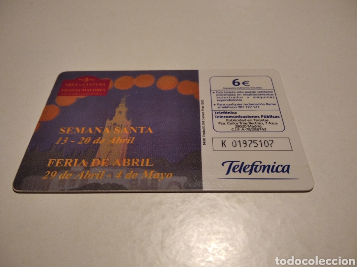 Tarjetas telef&oacute;nicas de colecci&oacute;n: Sevilla primavera 2003 - Foto 2