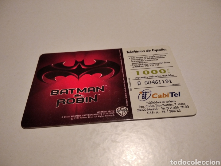 Tarjetas telef&oacute;nicas de colecci&oacute;n: Batman & Robin - Foto 2
