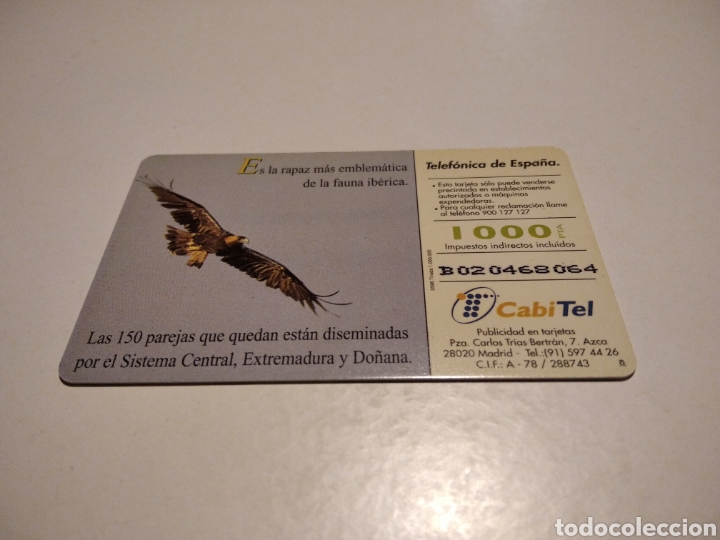 Tarjetas telef&oacute;nicas de colecci&oacute;n: &Aacute;guila imperial - Foto 2