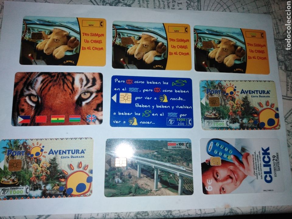 Cartes T&eacute;l&eacute;phoniques de collection: Lote de 9 tarjetas telefonicas