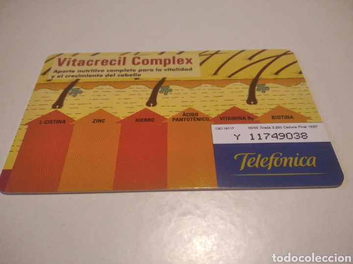 Tarjetas telef&oacute;nicas de colecci&oacute;n: Vitacrecil complex tirada 3.200 - Foto 2
