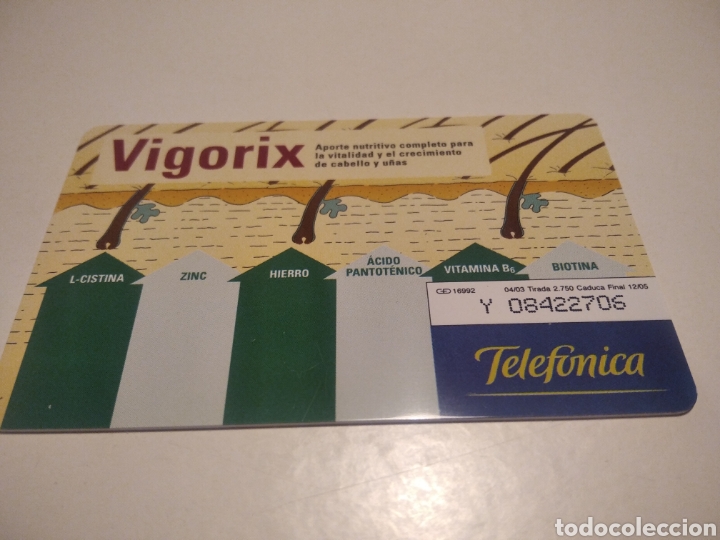 Tarjetas telef&oacute;nicas de colecci&oacute;n: Tarjeta telef&oacute;nica vigorix - Foto 2