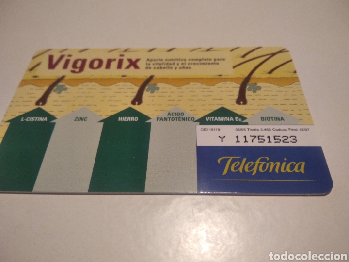 Tarjetas telef&oacute;nicas de colecci&oacute;n: VIGORIX tirada 2,450 - Foto 2
