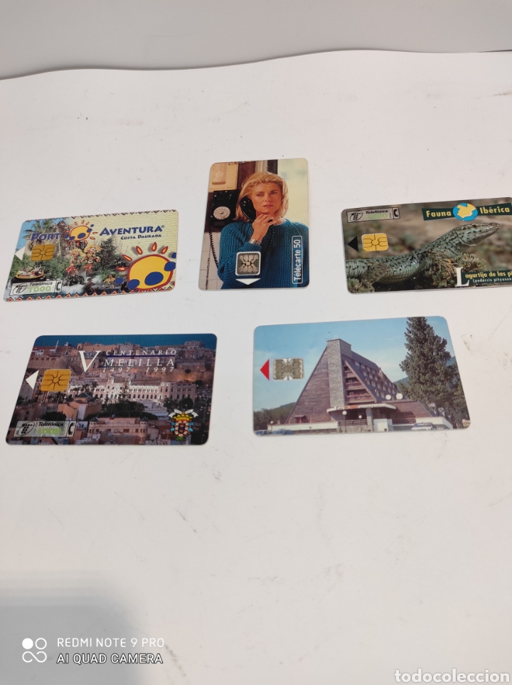 Tarjetas telef&oacute;nicas de colecci&oacute;n: Cinco tarjetas telef&oacute;nicas. - Foto 1
