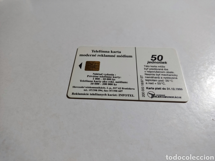 Tarjetas telef&oacute;nicas de colecci&oacute;n: Tarjeta telef&oacute;nica Chequia - Foto 2