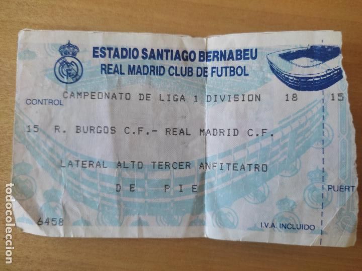 Sammlung von Telefonkarten: REAL MADRID VS BURGOS ENTRADA FUTBOL ORIGINAL DORSO ESCRITOS