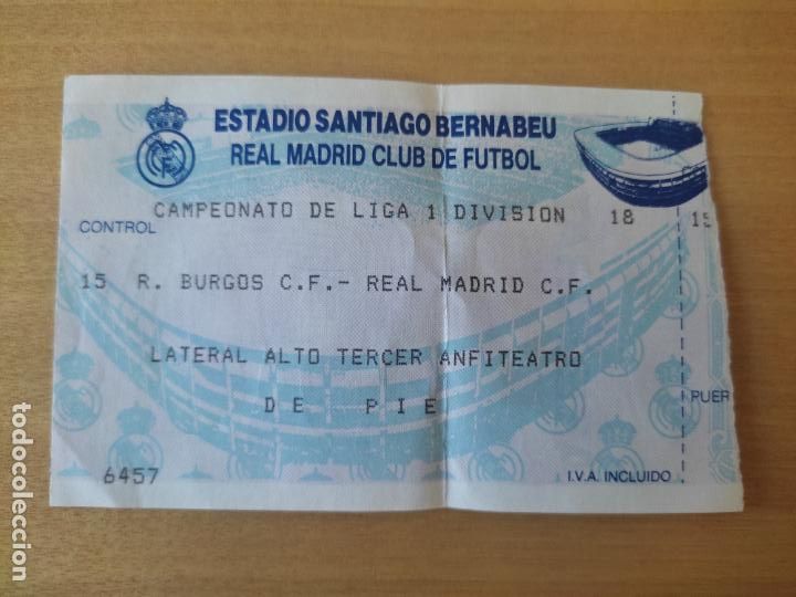Sammlung von Telefonkarten: REAL MADRID VS BURGOS ENTRADA FUTBOL ORIGINAL A&Ntilde;OS 90