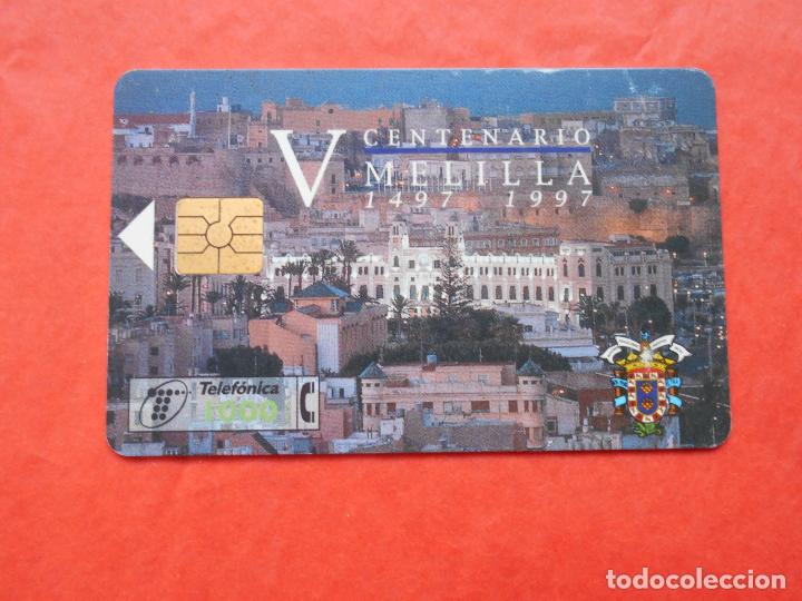 Tarjetas telef&oacute;nicas de colecci&oacute;n: TARGETA TELEFONO V CENTENARIO MELILLA - Foto 1