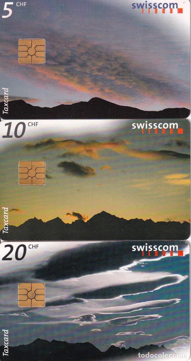 Sammlung von Telefonkarten: SERIE COMPLETA DE 3 TARJETAS TELEFONICAS DE SUIZA DE NUBES