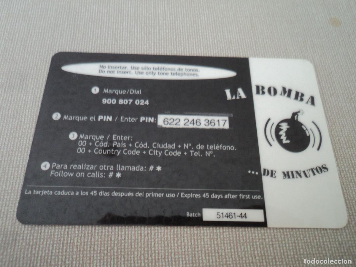 Tarjetas telef&oacute;nicas de colecci&oacute;n: TARJETA TELEFONICA, la bomba, 6 e. - Foto 2