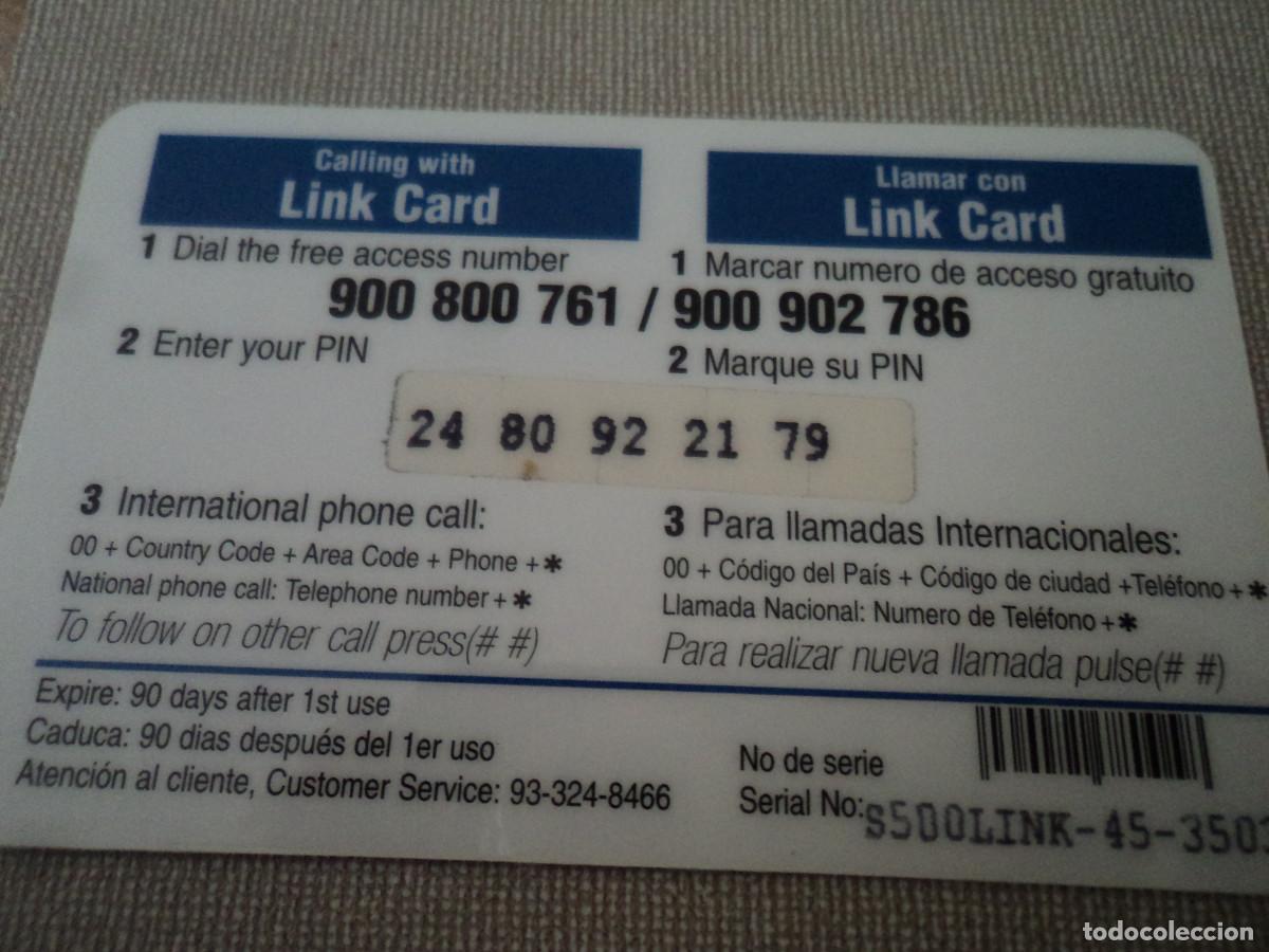Tarjetas telef&oacute;nicas de colecci&oacute;n: TARJETA TELEFONICA, LINK, 6 E. - Foto 2