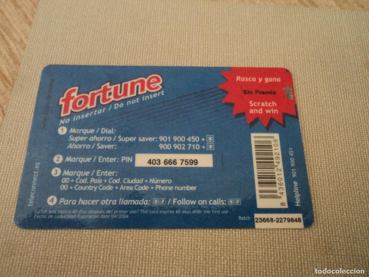 Tarjetas telef&oacute;nicas de colecci&oacute;n: TARJETA TELEFONICA, FORTUNE, 5 E. - Foto 2