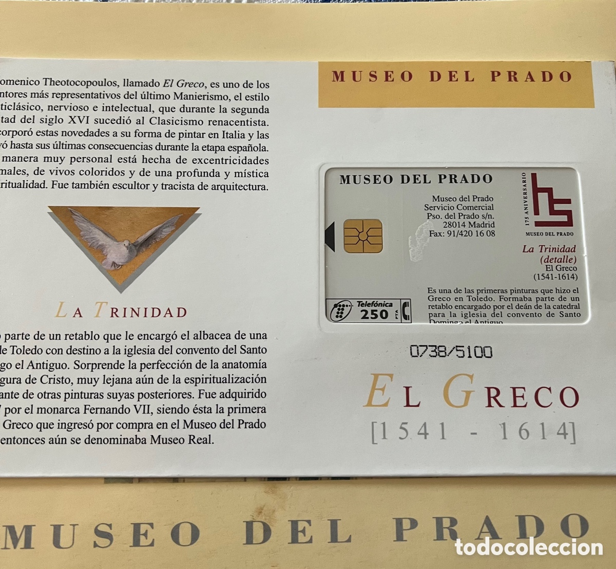 Tarjetas telef&oacute;nicas de colecci&oacute;n: Tarjeta telef&oacute;nica EL GRECO - Foto 1