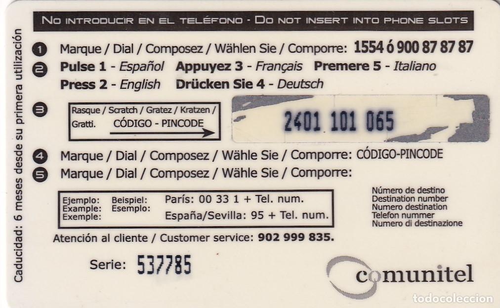 Tarjetas telef&oacute;nicas de colecci&oacute;n: Tarjeta telef&oacute;nica 5 &euro; / Universal - Comunitel - Foto 2