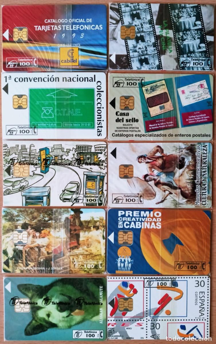 Cartes T&eacute;l&eacute;phoniques de collection: LOTE A 10 TARJETAS PRIVADAS DE 100PTS - NUEVAS CON PRECINTOS - LAS DE LA FOTO