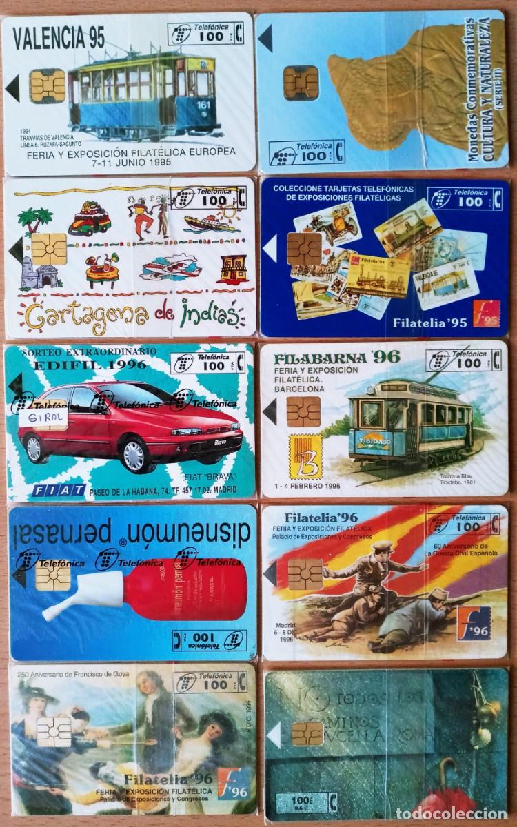 Cartes T&eacute;l&eacute;phoniques de collection: LOTE A 10 TARJETAS PRIVADAS DE 100PTS - NUEVAS CON PRECINTOS - LAS DE LA FOTO