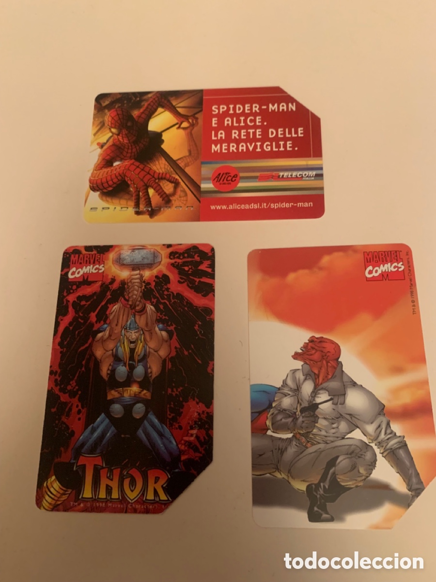 Tarjetas telef&oacute;nicas de colecci&oacute;n: Marvel comics spider-man marvel thor. Comic spiderman - Foto 3