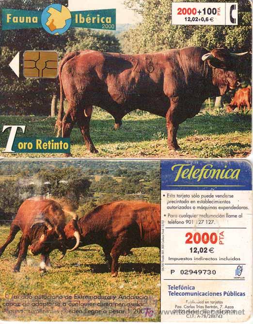 Tarjetas telef&oacute;nicas de colecci&oacute;n: TT USADA: 2000-06 TORO RETINTO - Foto 1