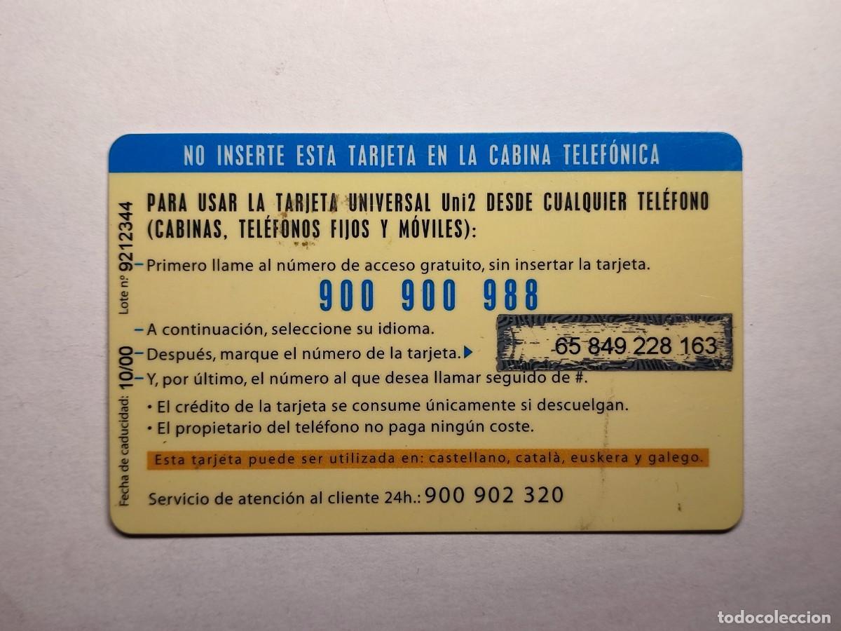 Tarjetas telef&oacute;nicas de colecci&oacute;n: TARJETA TELEFONICA UNIVERSAL - UNI2 2000 Ptas. - Foto 2