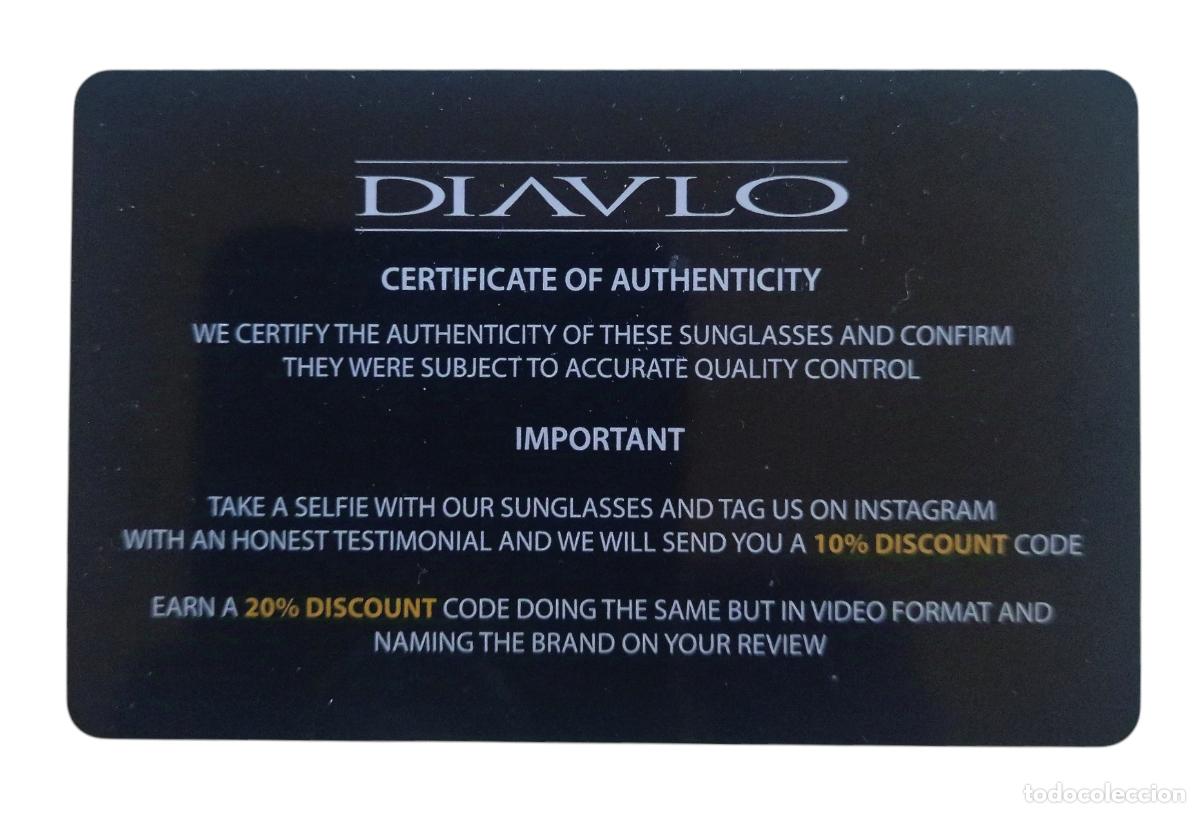 Tarjetas telef&oacute;nicas de colecci&oacute;n: TARJETA &rdquo;DIAVLO&rdquo; GAFAS / MODA / COMPLEMENTOS. PERFECTA. - Foto 2